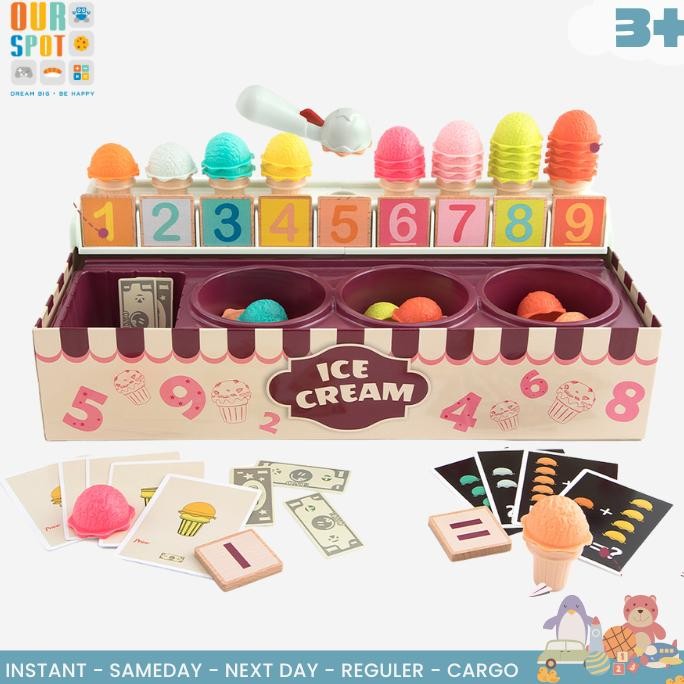 Terlaris Top Bright Ice Cream Set-Math And Logic Game - Mainan Peraga Ice Cream - Mainan Berhitung