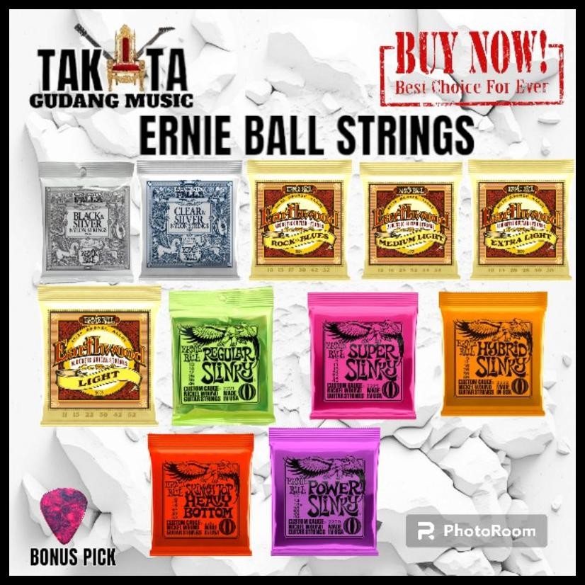 SENAR ERNIE BALL ACOUSTIC ERNIE BALL ELECTRIC ERNIE BALL NILON CLASSIC ERNIEBALL STRING BONUS PICK