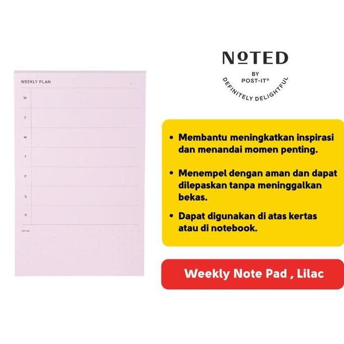 

Tersedia Post-it Lilac Weekly Planner NTD-58-LIL - Sticky Memo Jadwal Mingguan Estetik