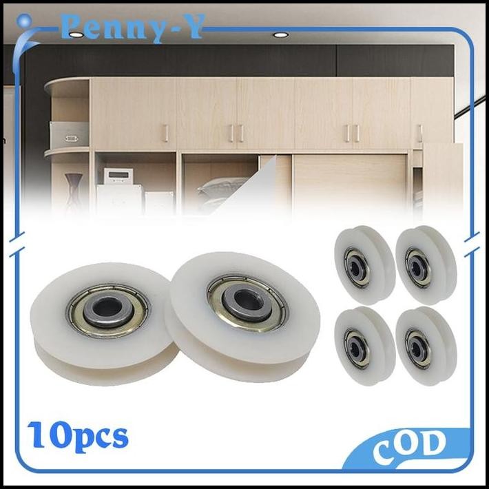 10pcs Roda Pagar Nilon Roda Gerbang Roda Katrol Bentuk U