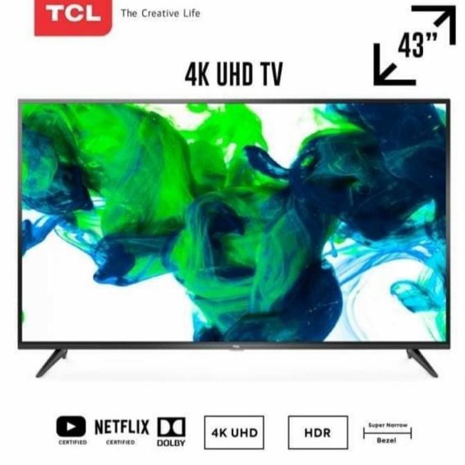 TCL 43 Android Smart UHD 4K HDR TV Dolby sound 43E3