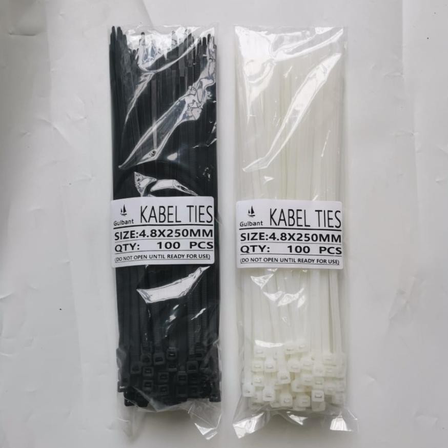 

Rd1- Kabel Ties 4.8X250Mm Warna Putih/Hitam 1Pack Isi 100Pcs
