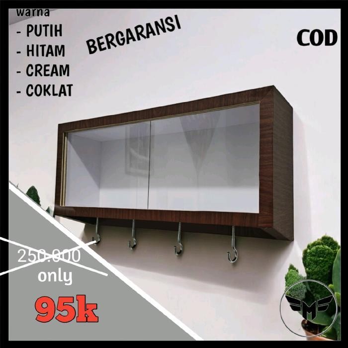 KS Rak Dinding Pintu Geser Kaca Transparan dengan Gantungan Kunci - Model Terbaru tahan karat ruang 