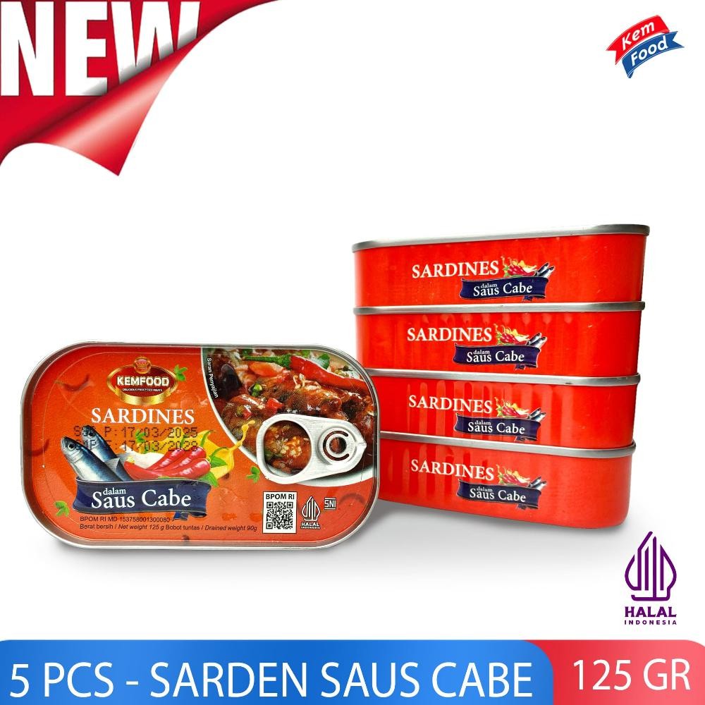 

NO_MORE PAKET 5 PCS SARDEN SAUS CABAI - Kemfood Sarden Saus Cabe - 125 gr