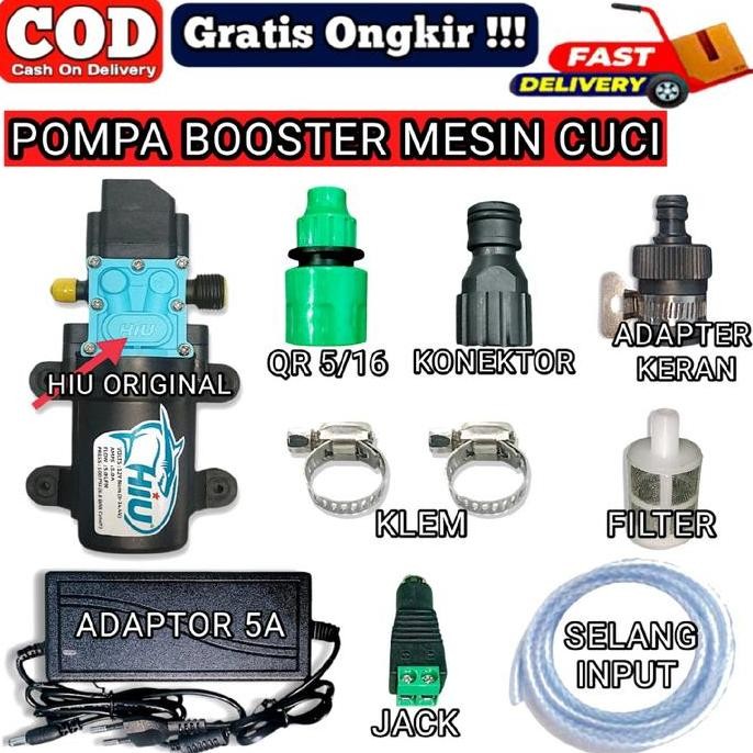 Paket Lengkap Pompa Booster Mesin Cuci/ Pendorong Air Mesin Cuci -Gratisongkir