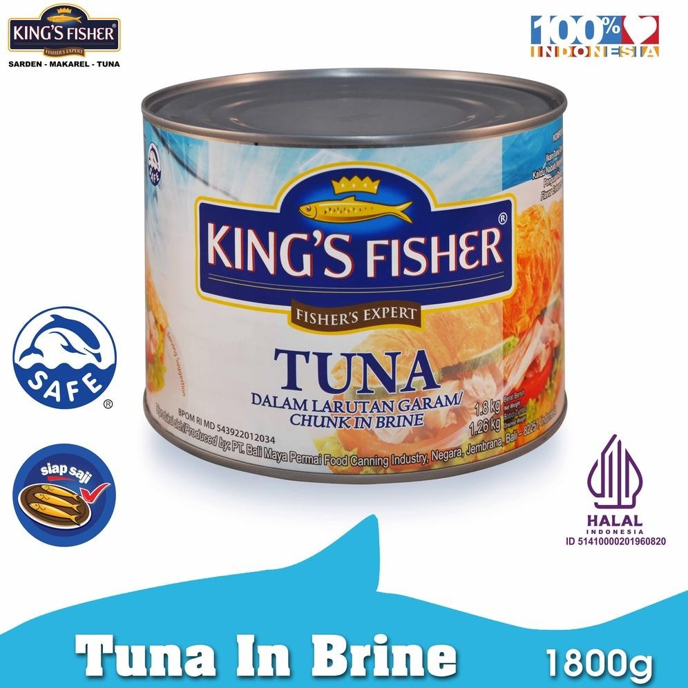 

NO_MORE King's Fisher Tuna dalam Air Garam Tuna in Brine Daging Tuna Makanan Kaleng 1800 gr
