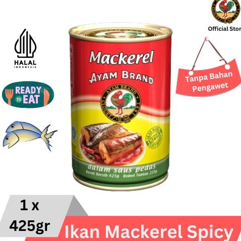 

NO_MORE Ayam Brand - Ikan Mackerel Kaleng Bulat Saus Pedas 425gr