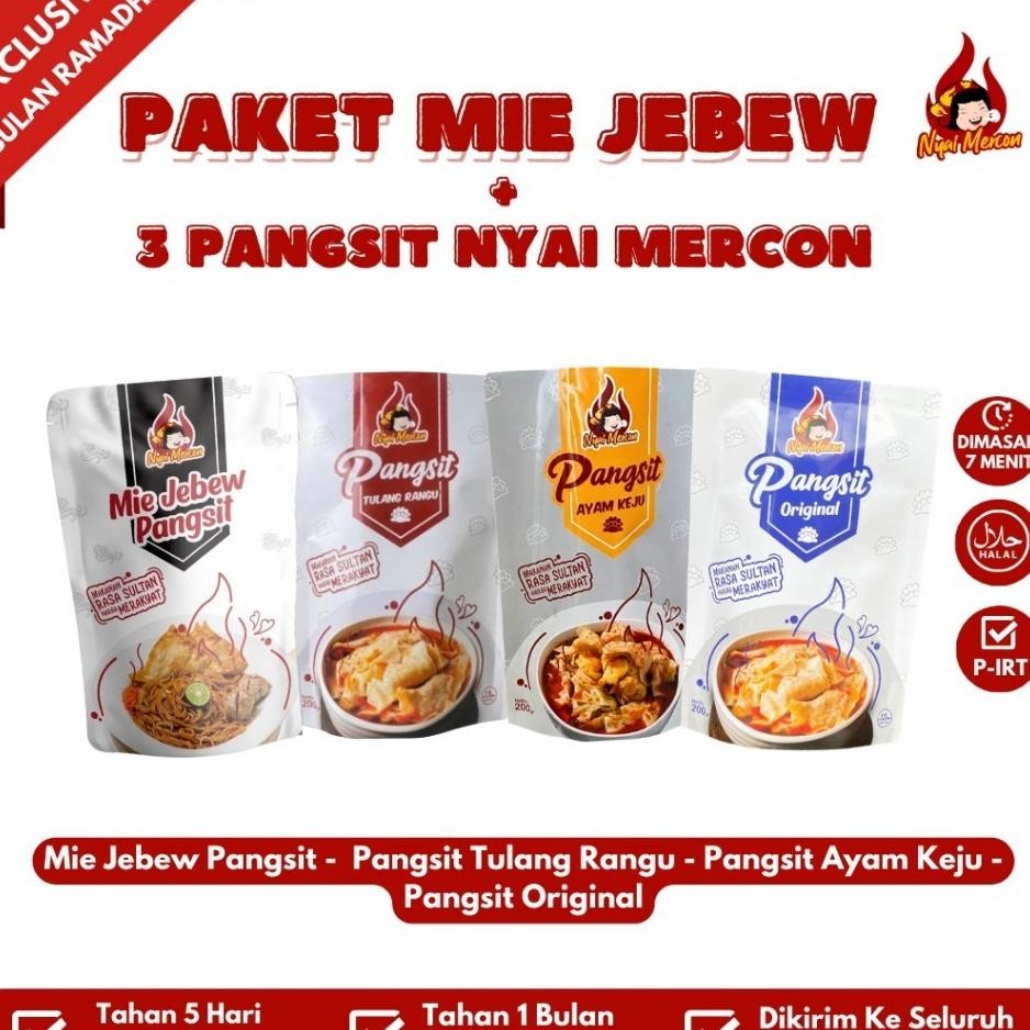 

Paket Mie Jebew 3 Pangsit Nyai Mercon