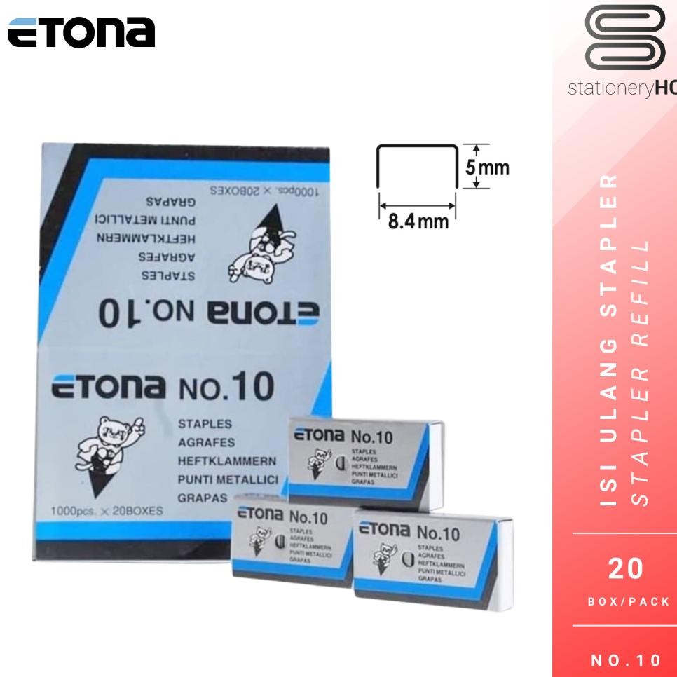 

20 Pak Isi Stapler Isi Staples Etona No 10
