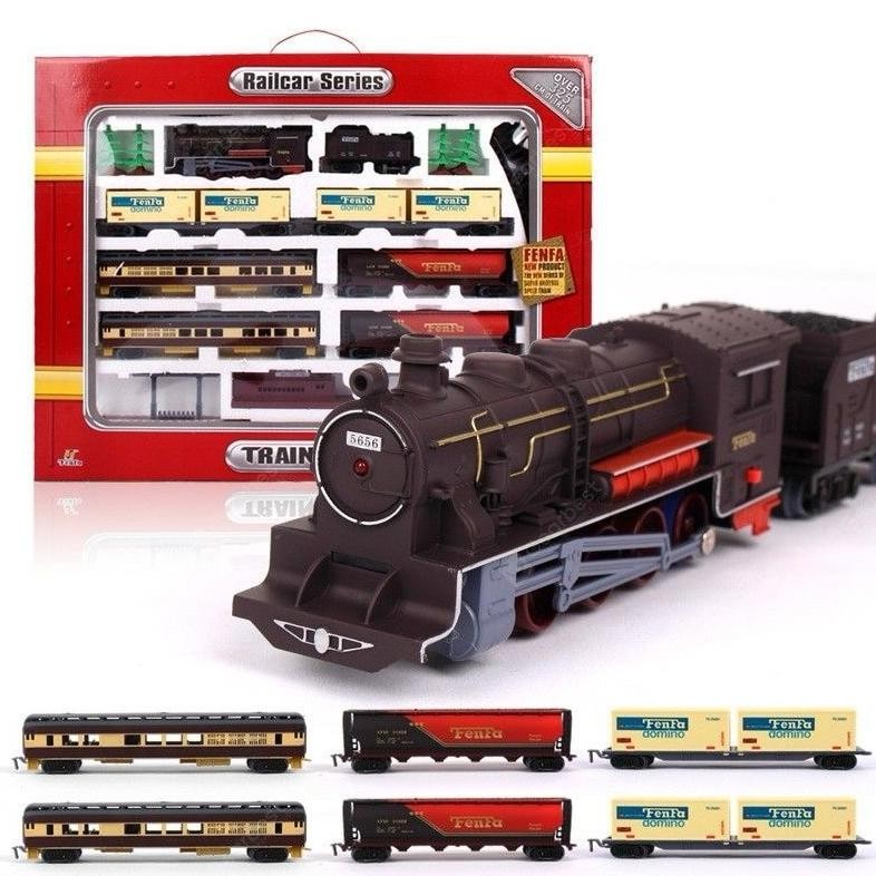 Ow42 Super Jumbo Kereta Mainan Lokomotif Fenfa Railking Gerbong Rel Train Railcar Railway Station An