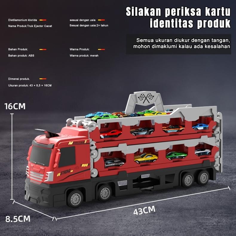 Re-65 Truk Kontainer Mobil Mainan 2In1 Set Mobil Truk Transformasi Dapat Meluncur Dengan Penyimpanan