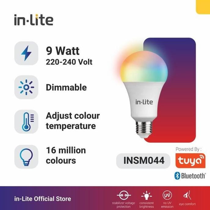 Lampu Led Inlite Bohlam Led In Lite Led Bulb Bluetooth 9W Insm044 9 W