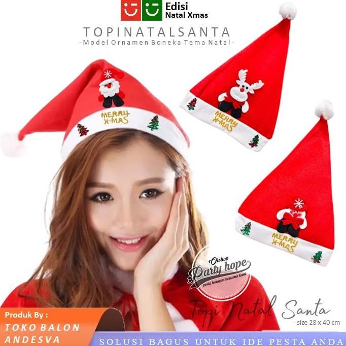 *:*:*:*:*] Topi Natal Merry Christmas Boneka / aksesoris natal topi santa claus Ornamen Boneka Natal