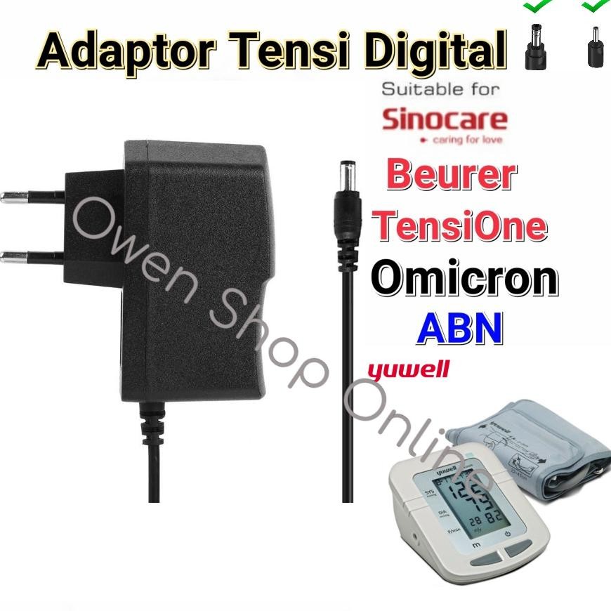 DF129>> Charger Adaptor Yuwell Sinocare Omicron Tensimeter Digital Tensi 6V Abn Beurer Adapter