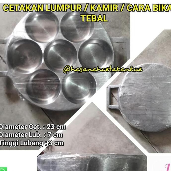 Cetakan kue cara bikang martabak mini 7 lubang EDDY TEBAL +tutup+sutil