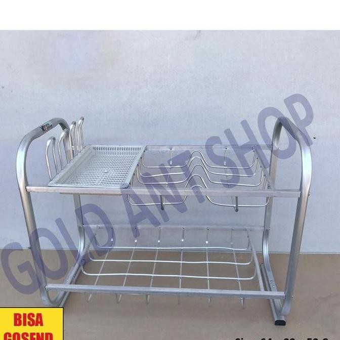 Rak Piring Aluminium 2 Susun