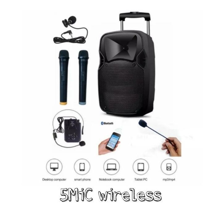 Aiwa Bluetooth Speaker Meeting 15 Inch Pengajian Portable Trolley Roda