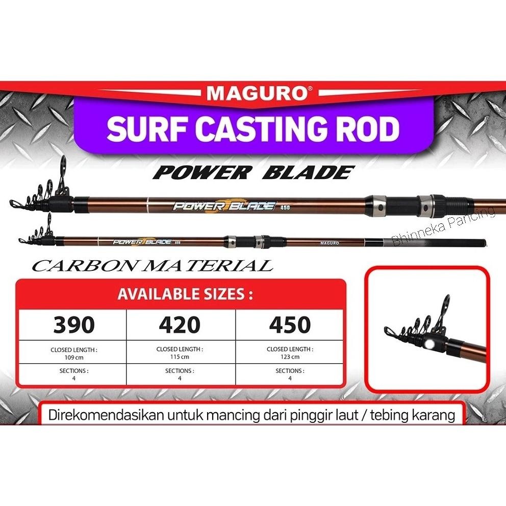 Joran Maguro POWER BLADE | Antena | Telescopic | 390 | 420 | 450 | Joran Surfcasting | Joran Pasiran
