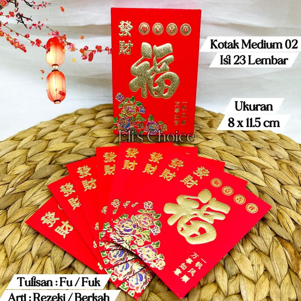 

Termurah Angpao Imlek Pendek & Panjang Kemasan Kotak Karton Isi 23 Lembar / Angpau Sincia Fu 2025 Sale