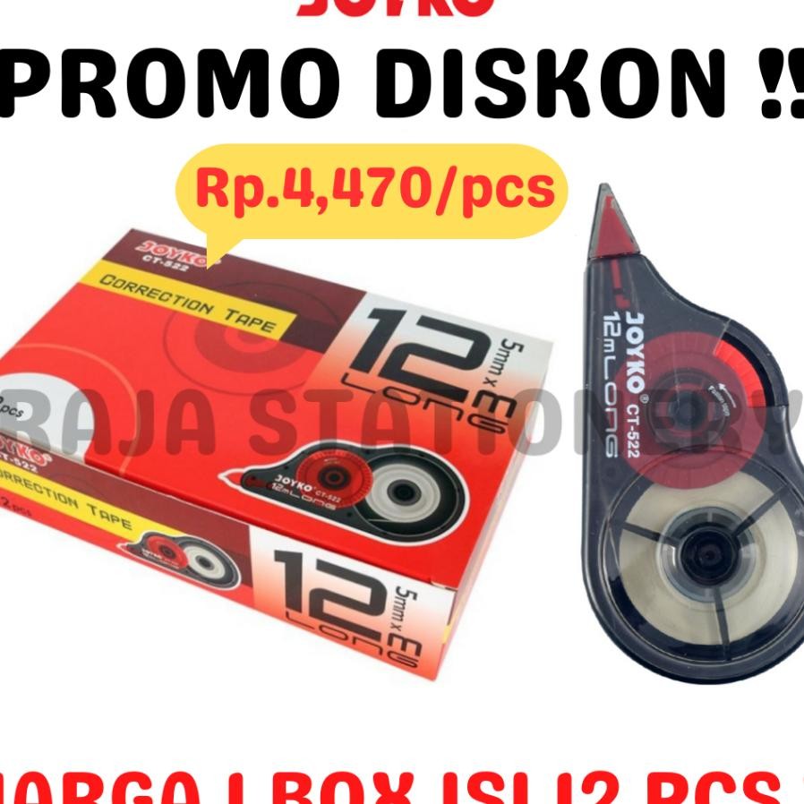 

Joyko Correction Tape 12M Ct522 Tipex Kertas Joyko Tipx Tip X Ct522 1 Box 12Pcs