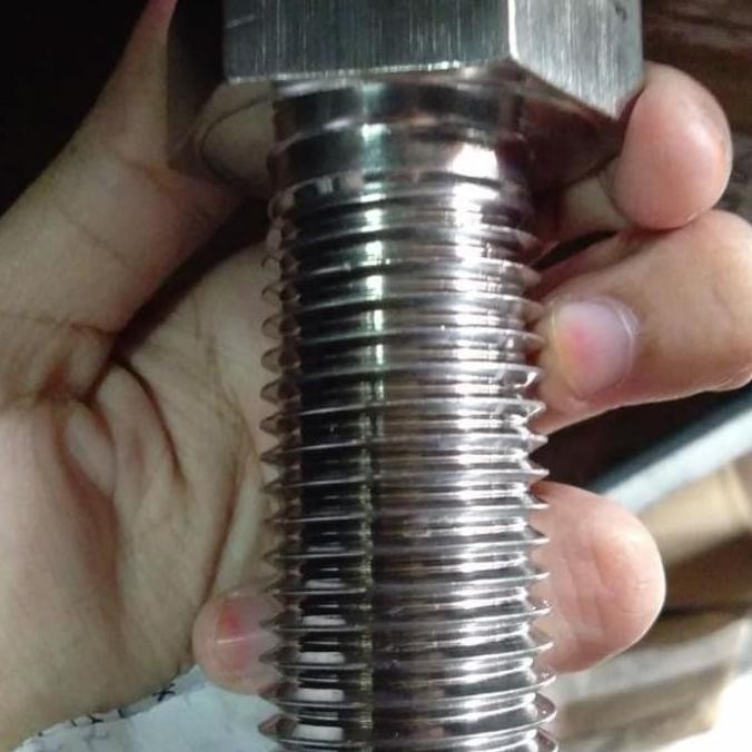Baut Mur Stainless M27 X 70 Baut Besar Baut Flange Antinkarat Sus 304