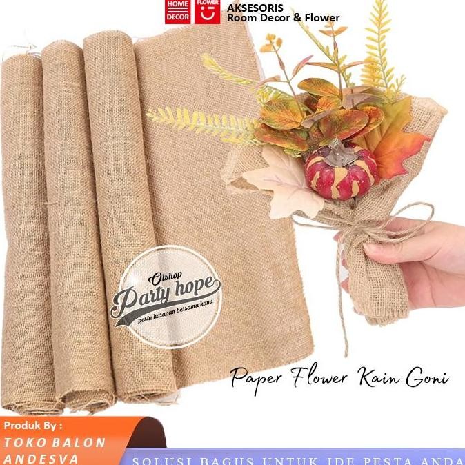 populer] kain goni roll / flower wraping karung goni burlap 1 rol 5 yard