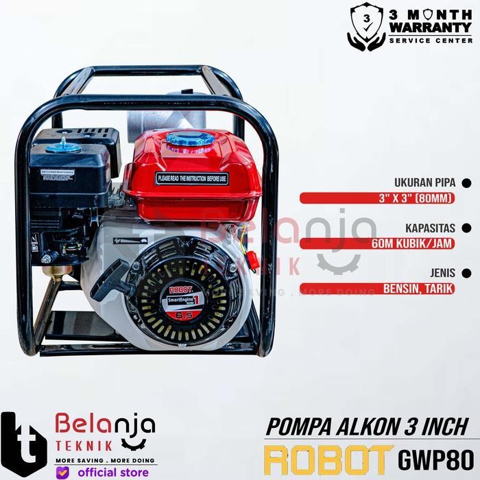 AS Robot Mesin Pompa Air Irigasi Sawah GWP 80 Pompa Alkon 3 Inch GWP80 3"