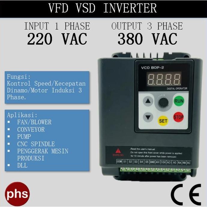 Vfd Vsd Inverter Input 1 Phase 220V Output 3 Phase 380V