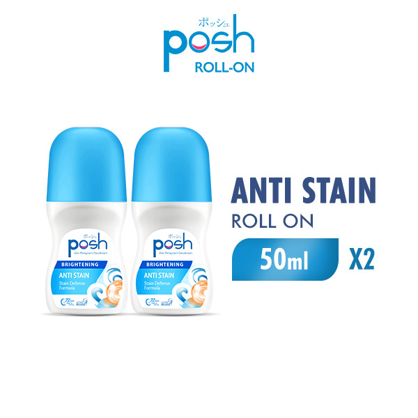 Posh Roll On Deodoran Anti Stain Botol 50 ml x2