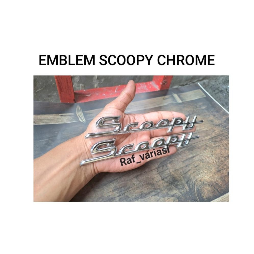 emblem scoopy chrome / emblem scoopy fi karbu / emblem scoopy / honda scoopy aSt