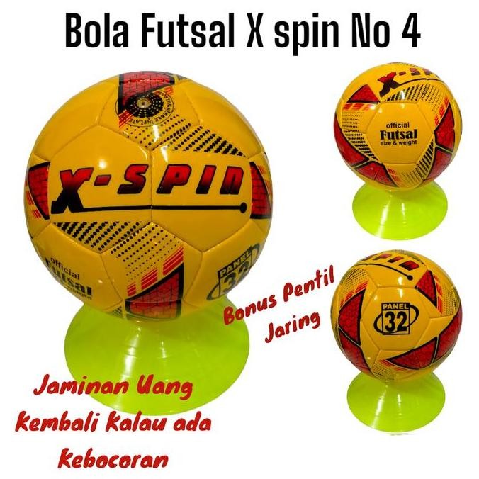 Terbaru Bola Futsal / Futsal Ball X - Spin Size 4 Bahan Pu Jahit Sesuai Sni Bonus Jaring Dan Pentil 