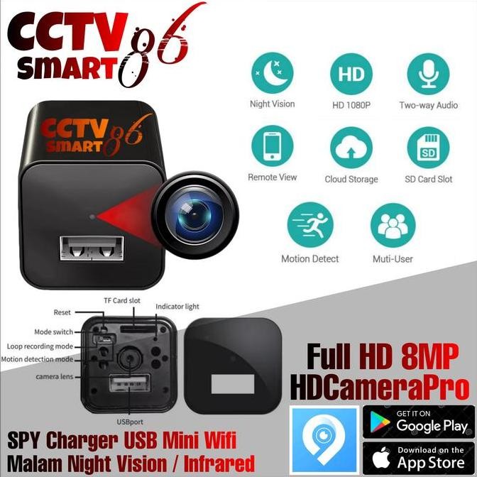 Cctv Wifi Spy Hidden Camera Kamera Pengintai Tersembunyi Mini Adaptor