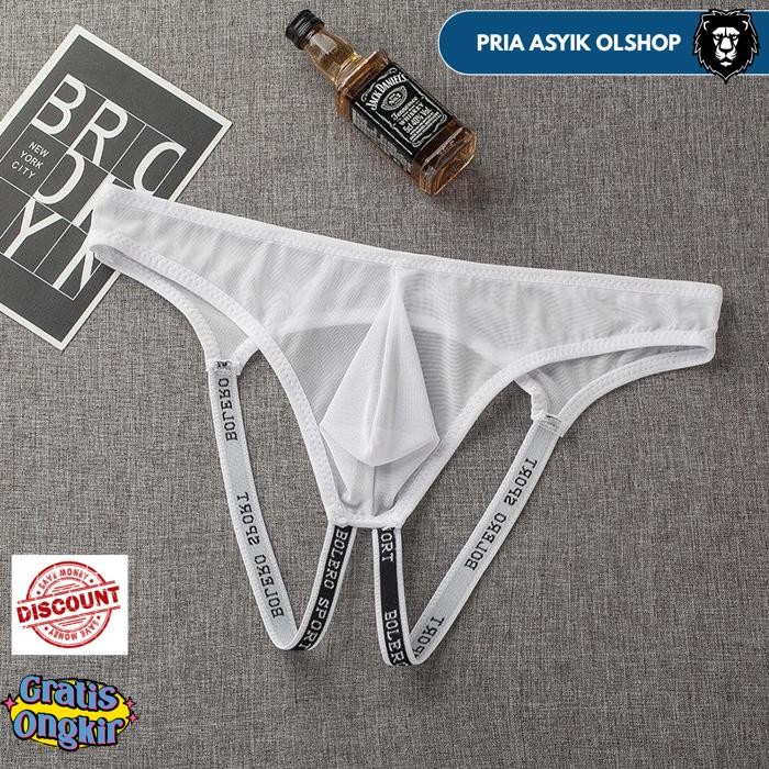 CELANA DALAM PRIA SEXY HOT OPEN CROTCH G STRING LOW WAIST TRANSPARAN MINI PRIA THONG Y056 BY PRIA AS