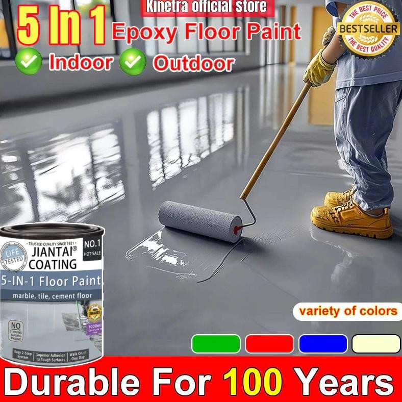 KINETRA Cat lantai epoxy lantai semen 5In1 1kg cat genteng anti bocor anti air cat lantai seperti ke