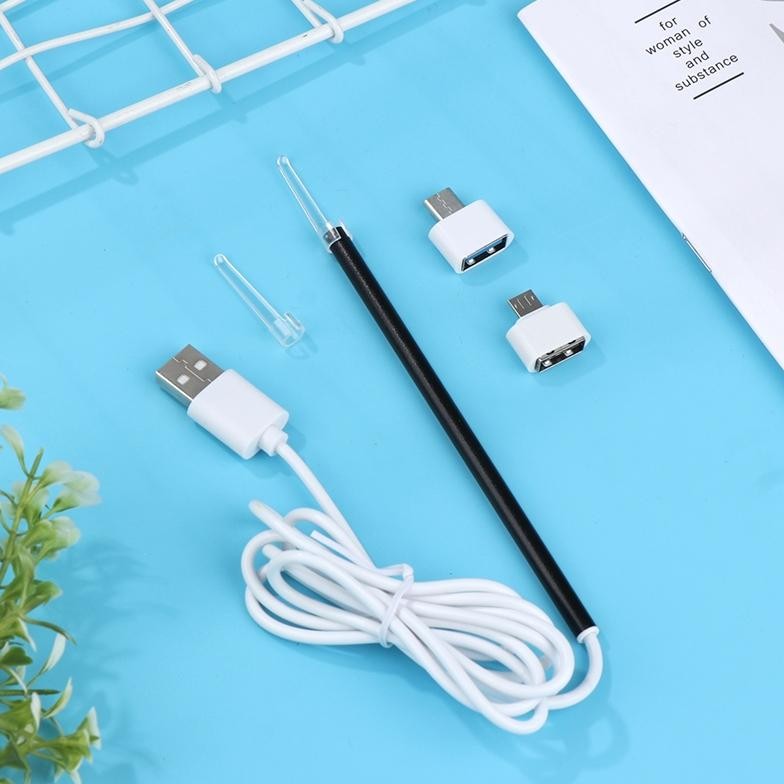 Alat Pembersih Telinga Kabel 3 In 1 (Type C, Micro & USB) HD USB & Pembersih Telinga Wireless Earpic