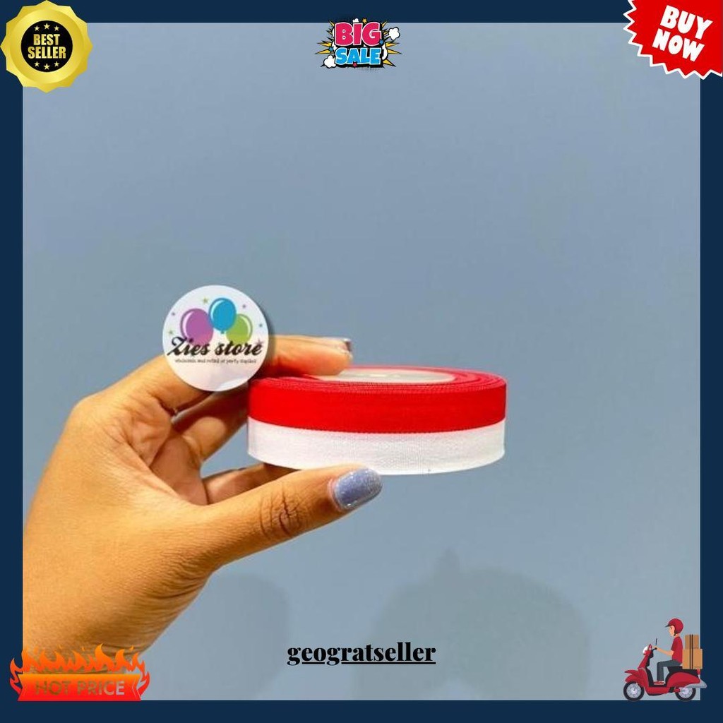 

1 Pack Isi 10 Pita Satin Merah Putih 1 Inch / Pita Merah Putih 2,5 Cm Terlaris