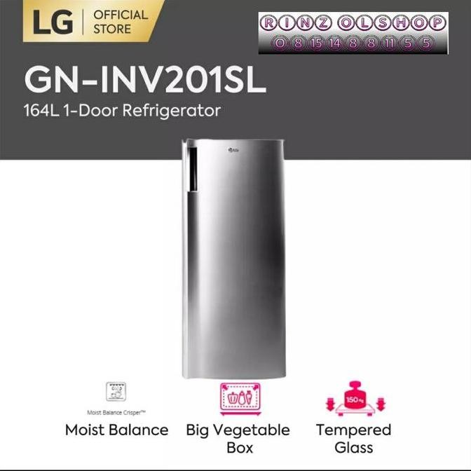 KULKAS LG GN-INV201 SL INVERTER 1 PINTU REFRIGERATOR