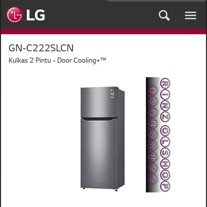 KULKAS LG GN-C222SLCN 2 PINTU INVERTER LINEAR DOOR COOLING