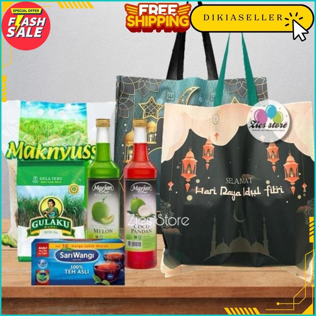 

Tas Souvenir Lebaran / Goodie Bag Idul Fitri / Tas Hampers Laminasi L Siap Kirim