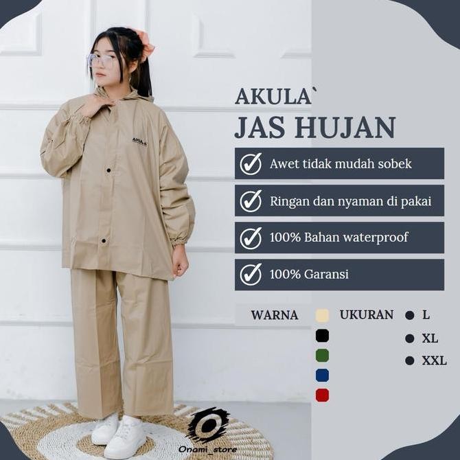 ORI - JAS HUJAN SETELAN ANTI REMBES MURAH BERKUALITAS BY AKULA