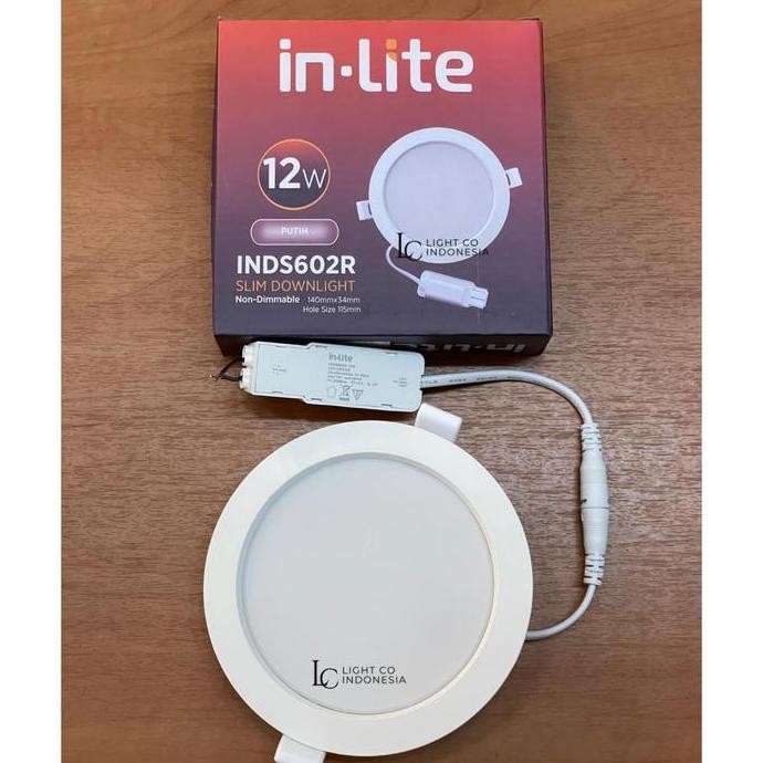TERMURAH - INLITE Lampu Downlight Led 12w 12watt SLIM Downlight inlite INDS602R