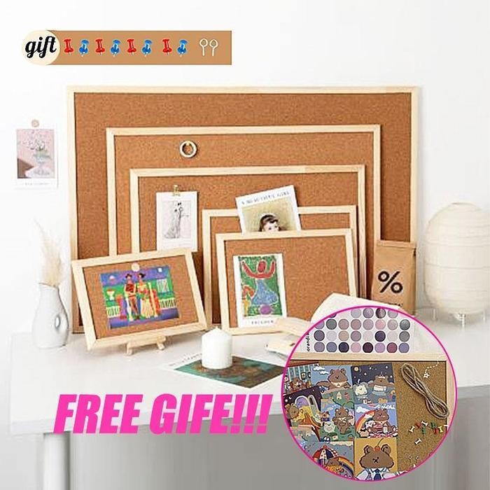 

Lp 60X90Cm Message Board / Cork Board / Vision Board / Mading Kamar / Pin Board / Board Send Sticker And Accessories / Decorative Board With Frame