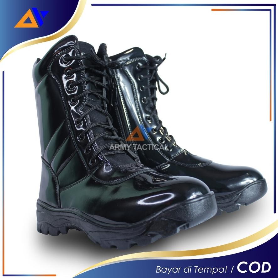 DF283>> Sepatu PDL TNI Kilap Model Jatah Pria Sepatu Satpam Security TNI AD Banser Resliting Hitam T