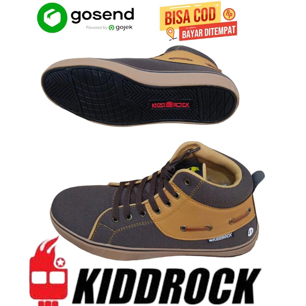 DB19>> Sepatu Kiddrock Semi Boot New Authentic Fashion Pria Dewasa Model Tali Coklat