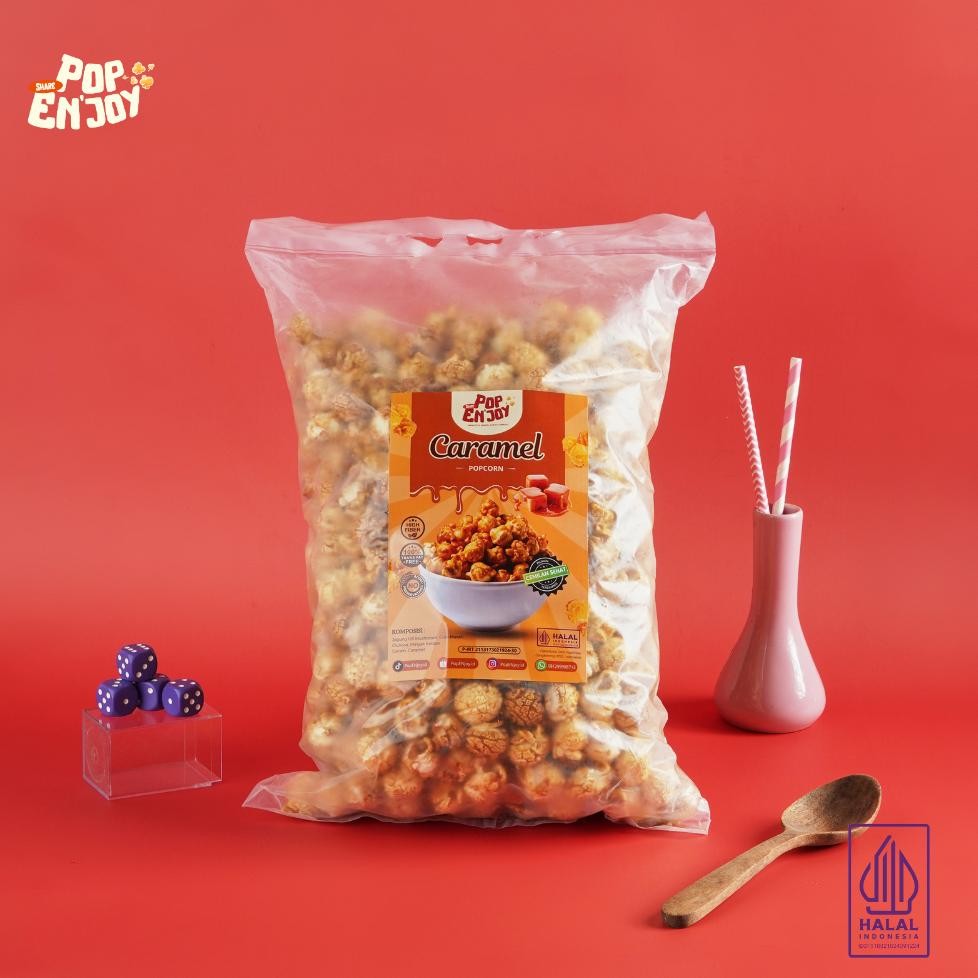 

[HOT] POPCORN CARAMEL 500gr - PopENjoy / Makanan Manis Crispy Camilan Popkron Snack Jagung aSt
