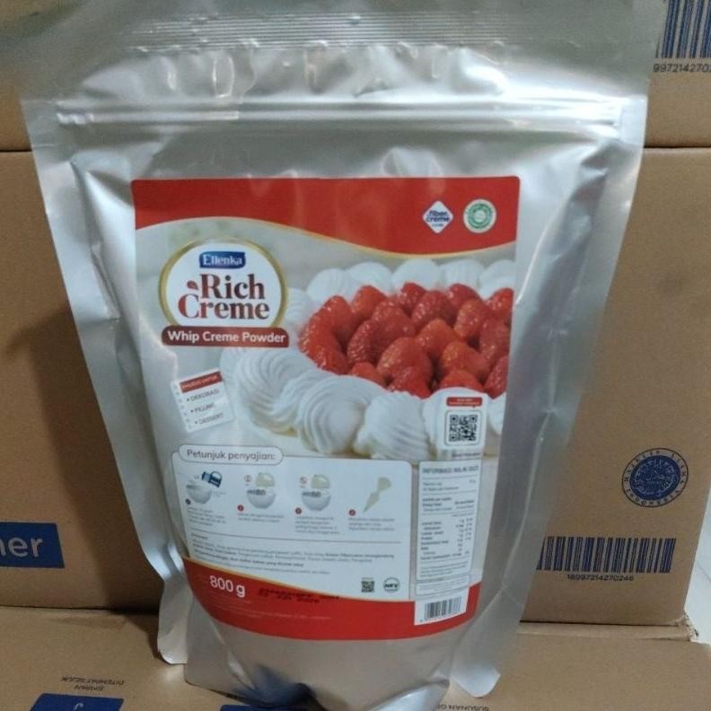 

Rich Creme Whip Creme Powder Ellenka 800 gram (khusus untuk dekorasi kue, filling dan dessert) aSt