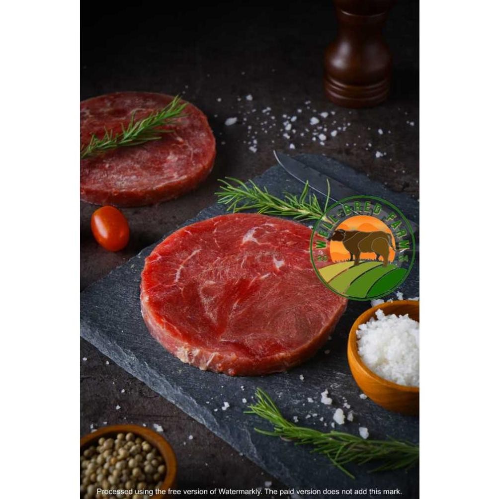 

Ribeye Round Beef Steak Premium A2 MBS3 Grade A Cuberoll Beef 200gr Daging Sapi ROUND Silver aSt