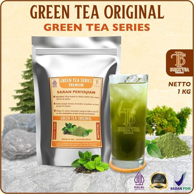 

Bubuk Minuman Green Tea Original 1kg Teh Hijau aSt