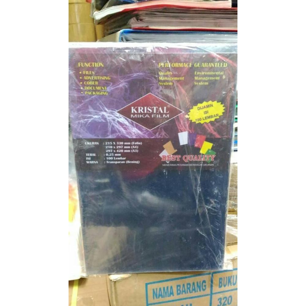 

TERMURAH - Cover mika merk Kristal tebal 0.25mm ukuran Folio