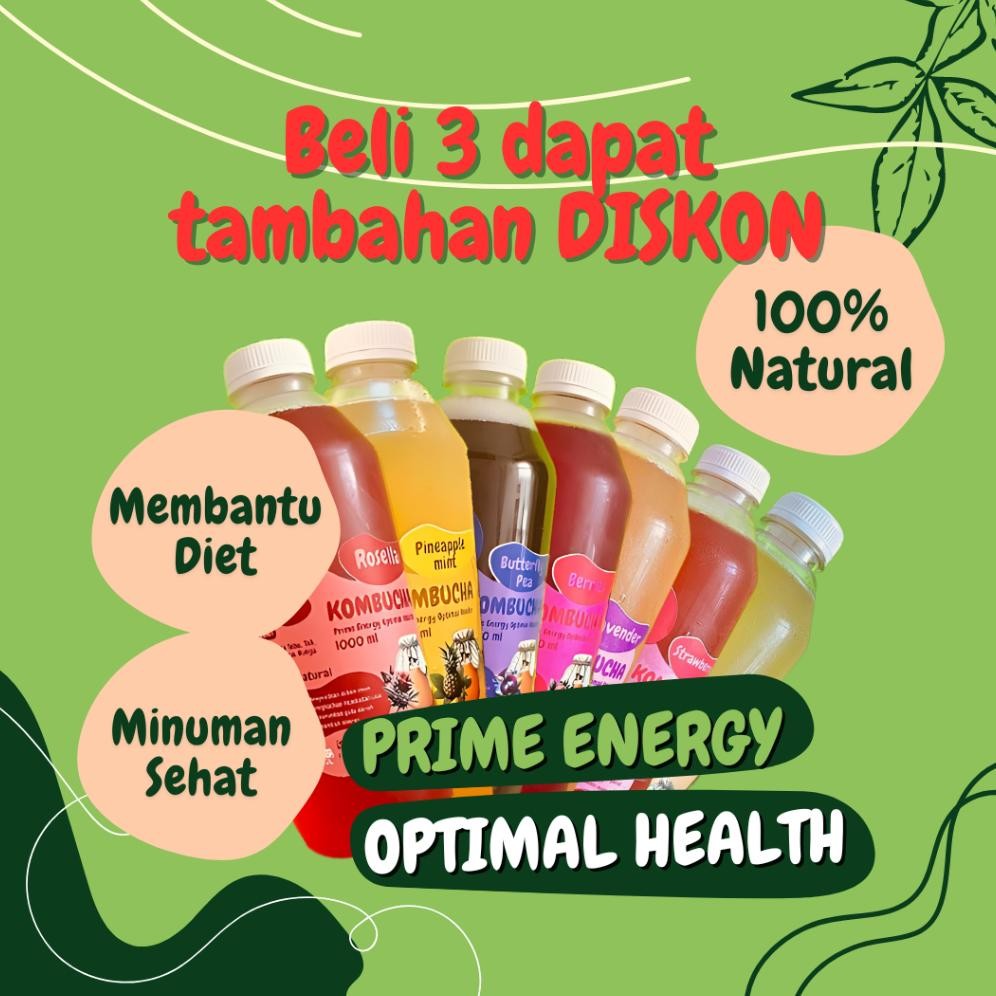 

KOMKOMCHA Kombucha 1L - 9 Rasa Segar - Minuman Teh Sehat Dan Energi aSt